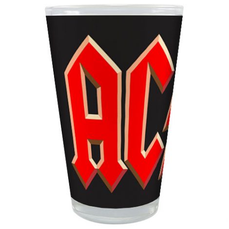 banda acdc copo de vidro