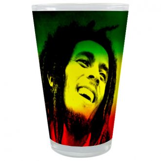 bob marley reggae copo de vidro