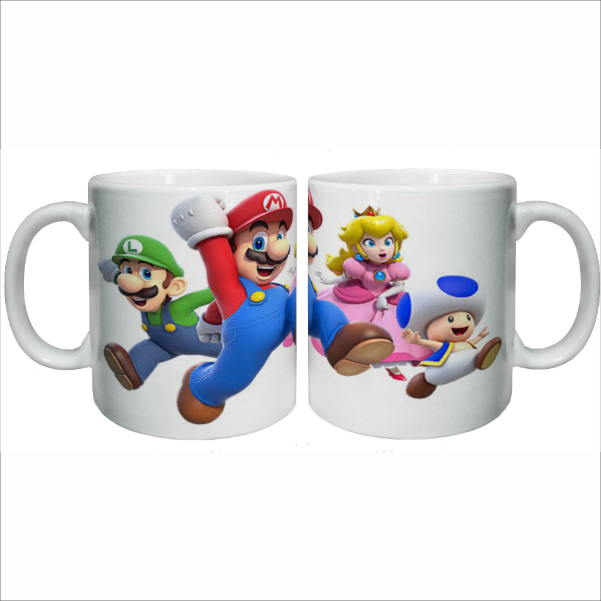 Caneca Super Mário Bros e luigi - Esmaga Tartaruga - Cerâmica